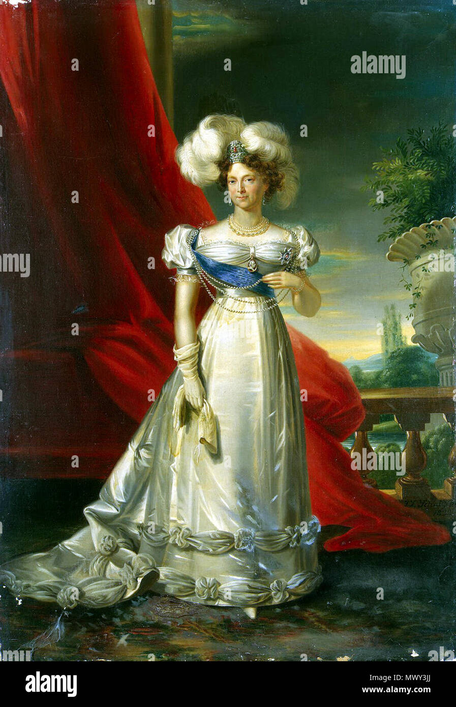 . Schultz Ludwig - Portrait of Empress Maria Fiodorovna . 19th century. Ludwig Schultz 548 Schultz Ludwig - Portrait of Empress Maria Fiodorovna Stock Photo
