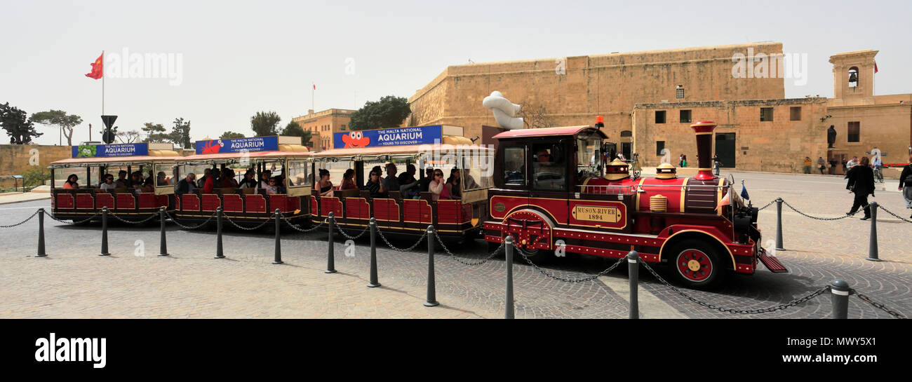 Tourist train, Castille Square, Valletta, Malta Stock Photo Alamy