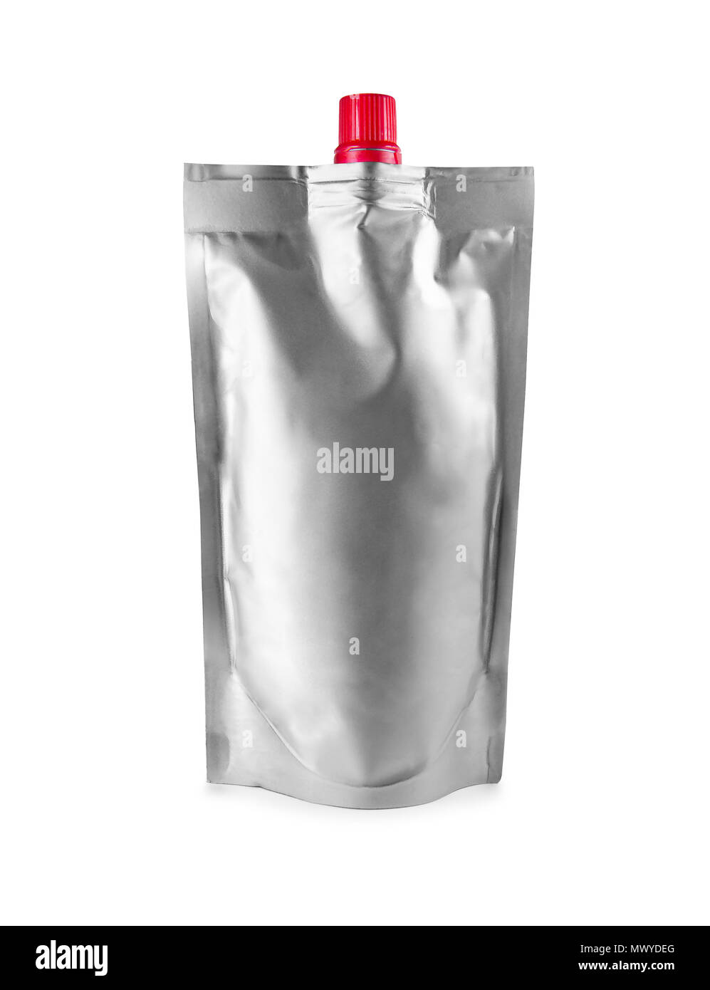 aluminum doy-pack on white background Stock Photo