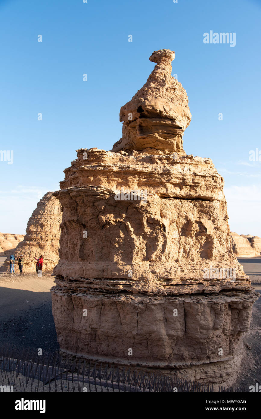 Rock Formations in Yadan National Geologic Park, Gansu Province, China Stock Photo