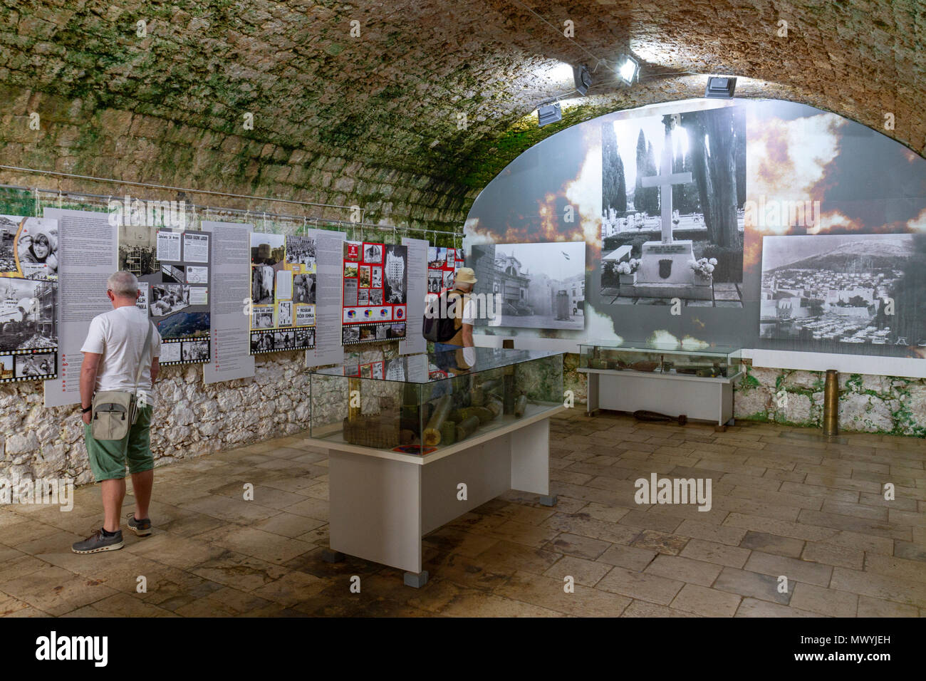 Inside the Fort Imperial museum on Mount Sud, overlooking Dubrovnik, Croatia. Stock Photo