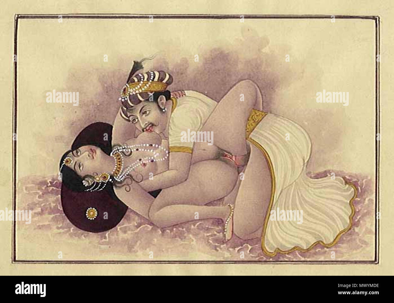. English: Kama Sutra Illustration Հայերեն: Կամասուտրայի պատկեր . 19 Century?. Unknown 334 KamaSutra21 Stock Photo