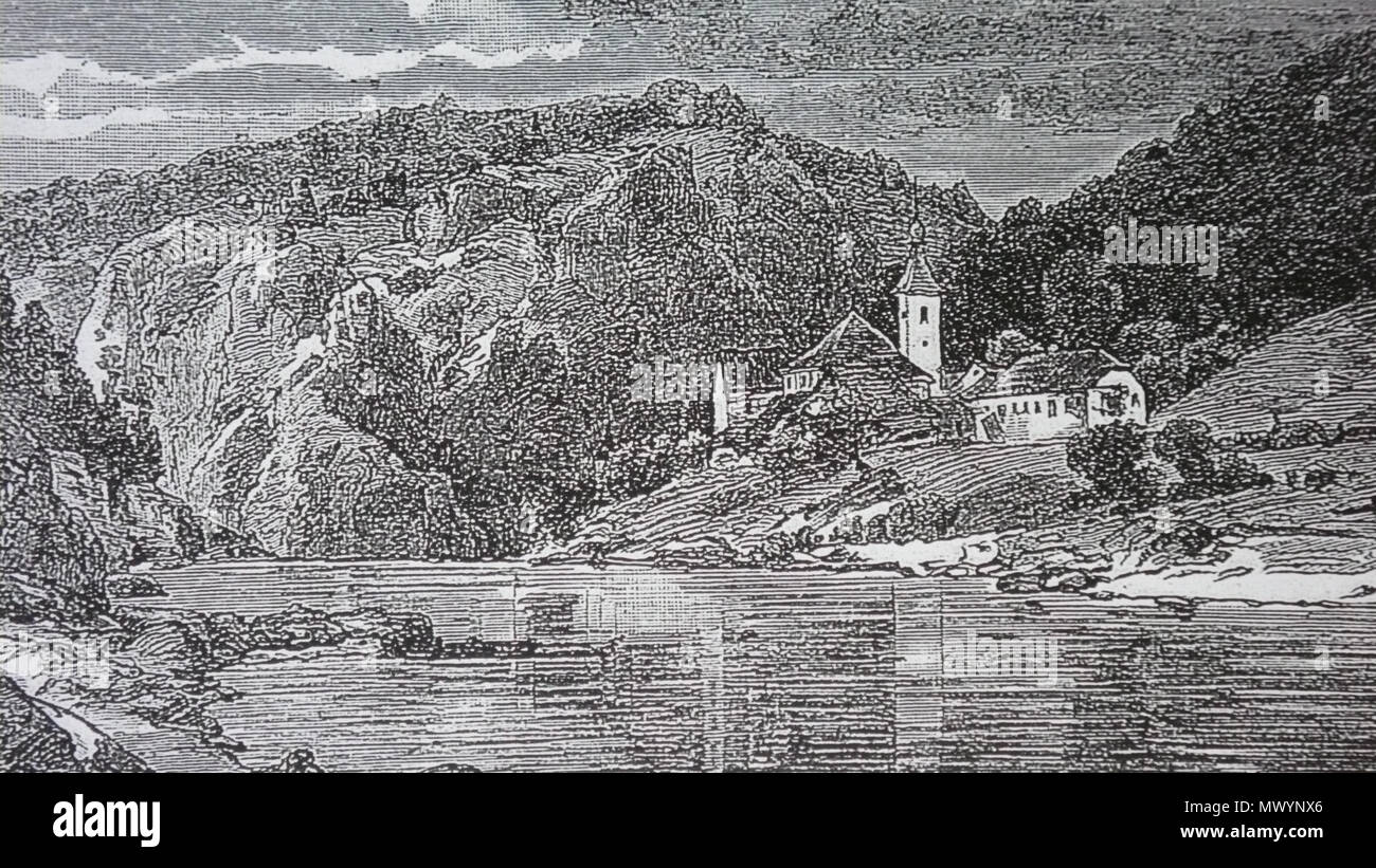 . English: St. Bartholomews church, engraving from 19. century Čeština: Kostel sv. Bartoloměje (Jetětice), rytina z 19. století . 19th century. Unknown 347 Kostel sv. Bartolomeje (Jetetice) 2 Stock Photo