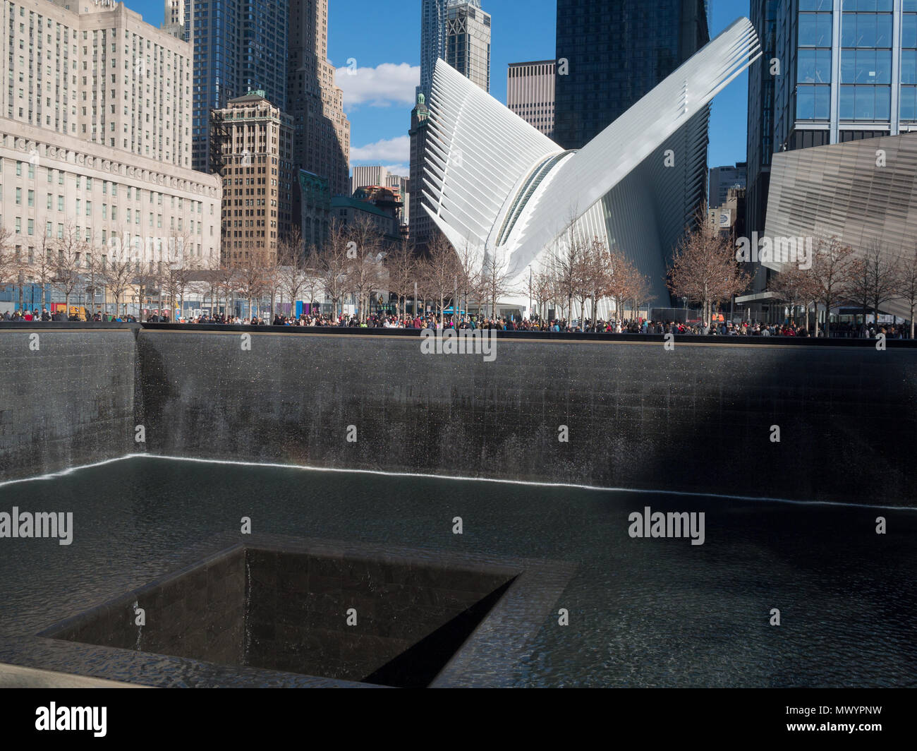 The 911 Memorial and the Oculus Stock Photo