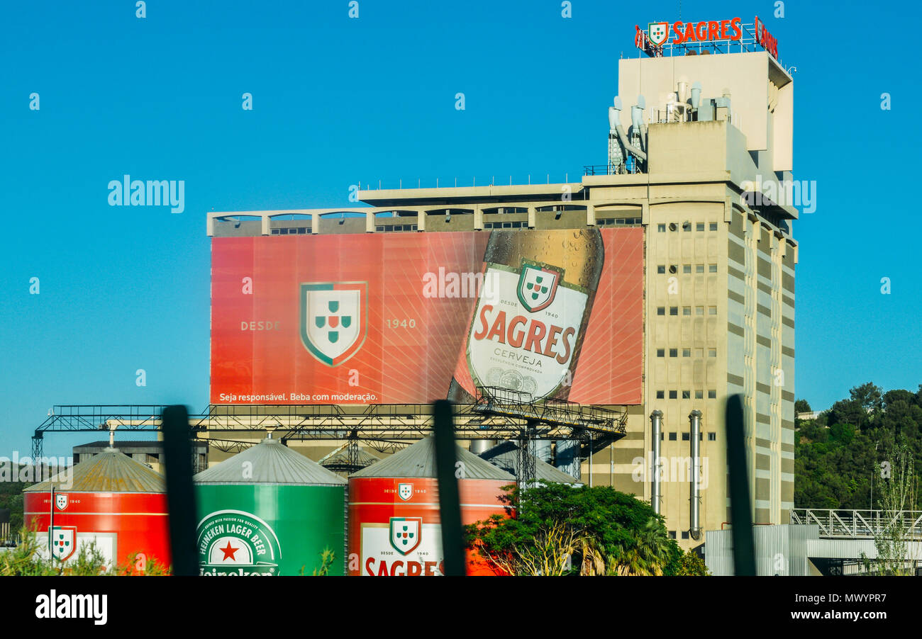 The Sagres brewery, near Lisbon produces almost 300 million liters liters of  beer per year. Sagres beers are produced in Portugal and are shipped  worldwide Stock Photo - Alamy