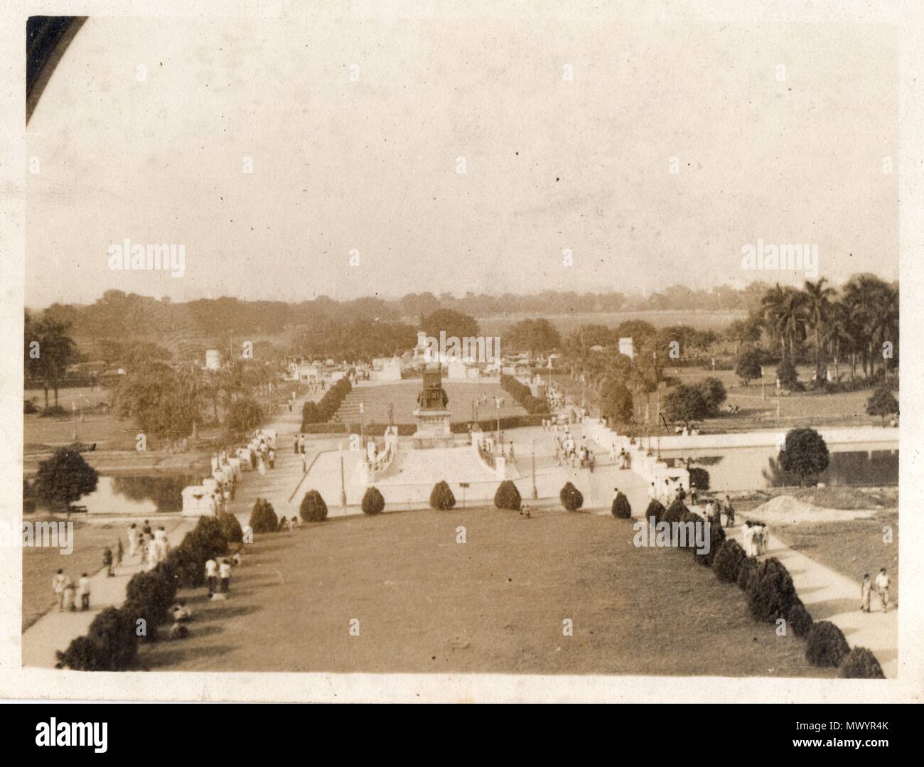 Old vintage 1970s Victoria Memorial Hall, the historical monument of Calcutta, victoria memorial hall garden. Stock Photo