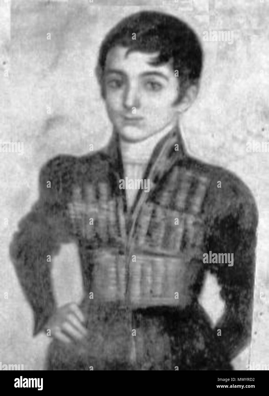 . English: King Erekle II of Georgia in childhood . 19th century. Unknown 193 Erekle II of Georgia (childhood portrait) Stock Photo