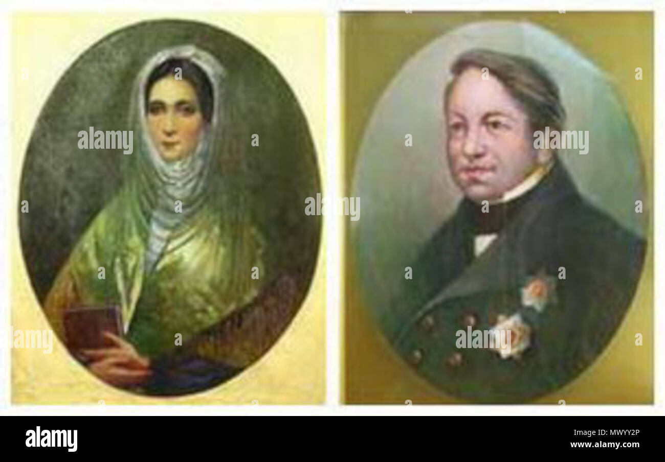 . Т. Б. Потемкина и А. М. Потемкин . 19th century. Unknown 585 T.B. and ...