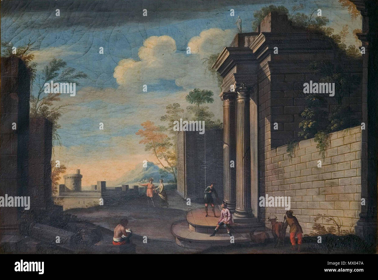 . Español: Arquitectura clásica, óleo sobre lienzo, 78 x 116 cm, colección particular. circa 1700. Pedro Onofre Cotto 145 Cotto-arquitectura Stock Photo