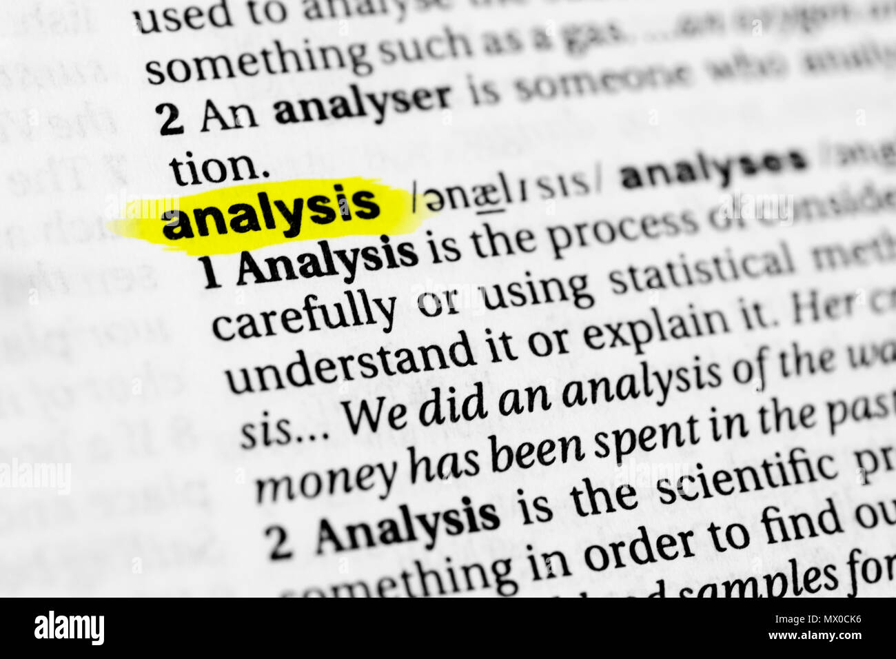 DEFINITION OF ANALYSIS