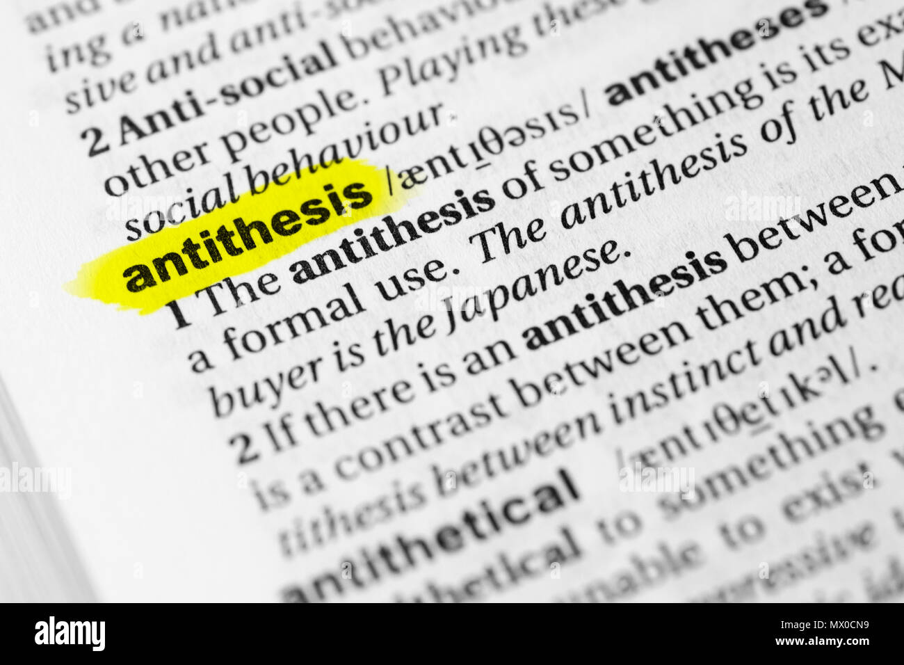 antithesis is a verb or noun