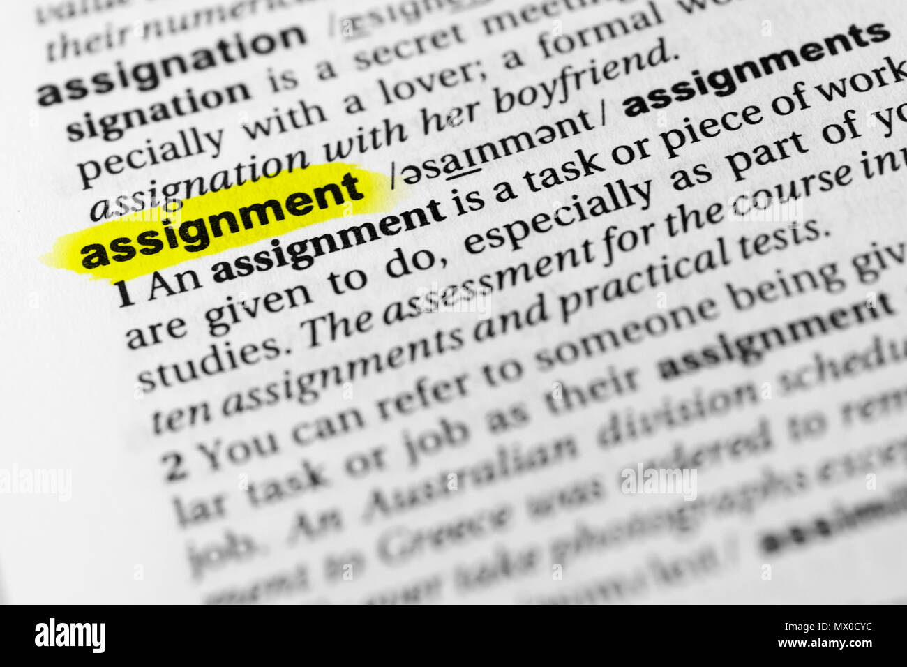 word assignment