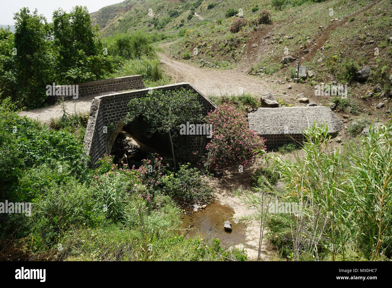 Syrian bridge and road in in Galilee, Israel Stock Photo Alamy