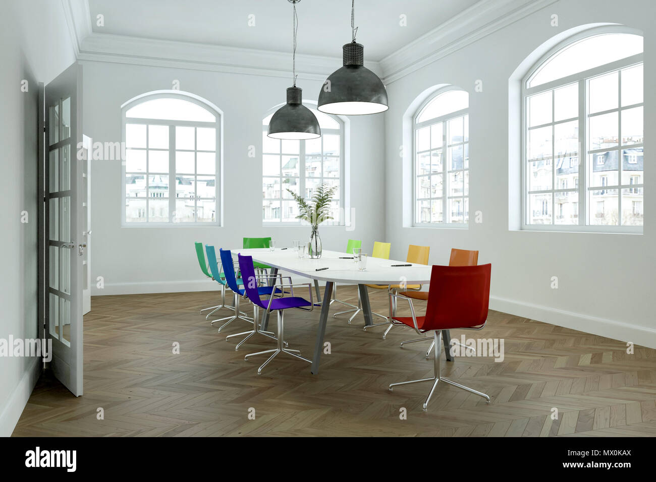 Modern Conference Room Interior Design 3d Rendering Stock Photo Alamy