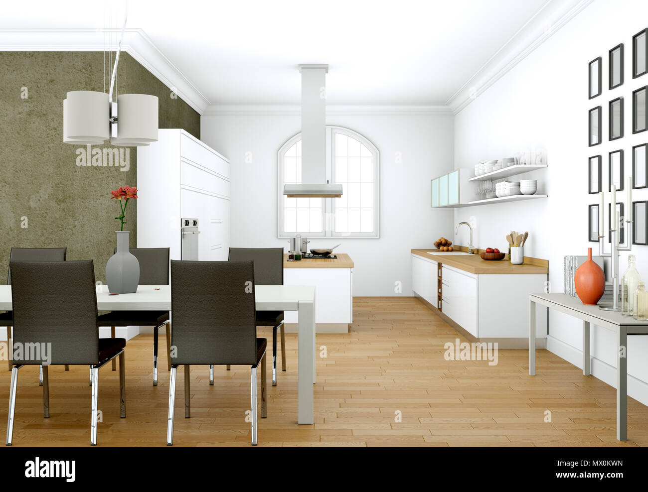 Dining room interior design in modern appartment Stock Photo - Alamy