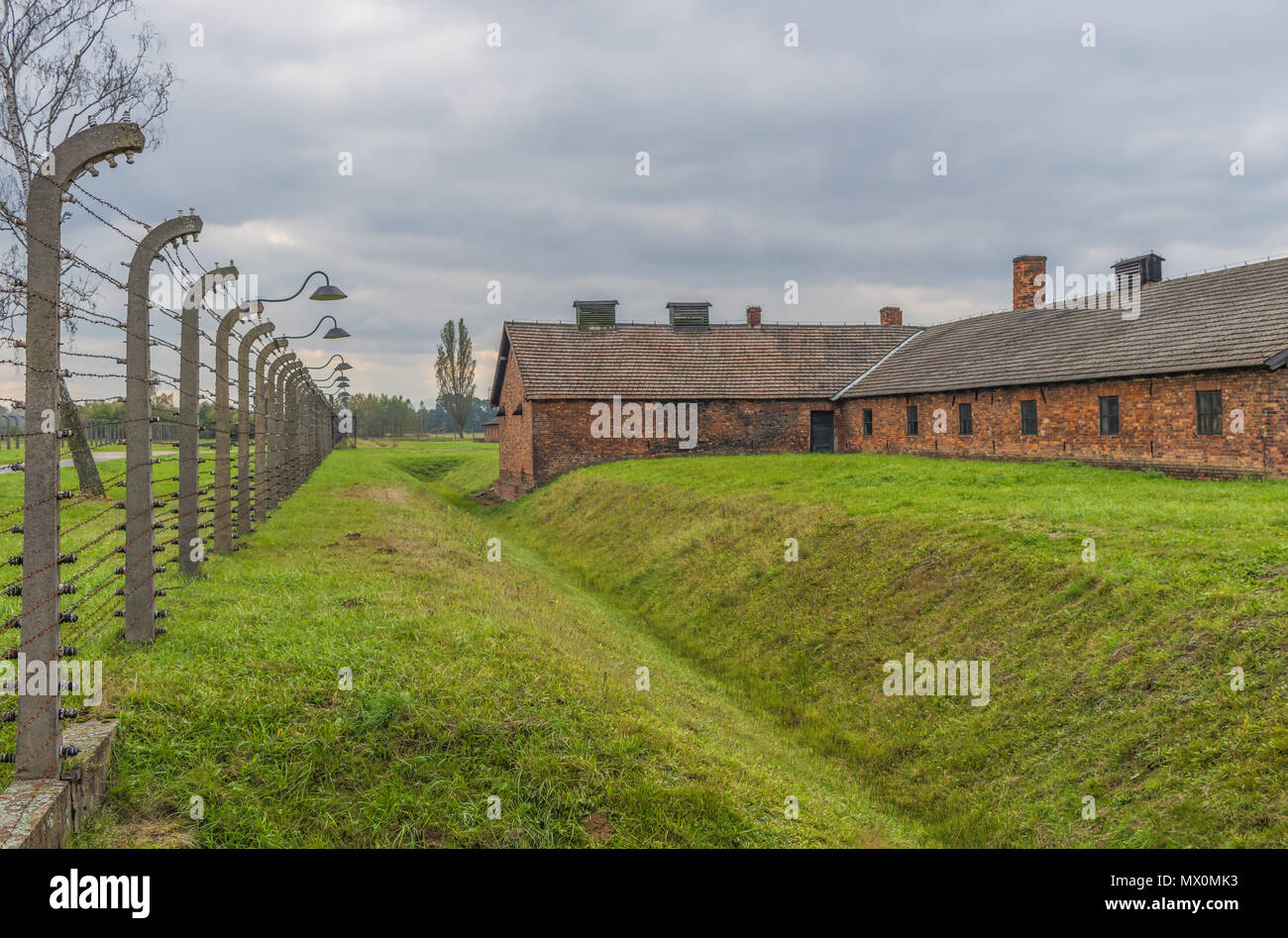 Auschwitz, Poland - the most deadliest extermination camp during the holocaust, and still today an unforgettable experience for each visitor Stock Photo