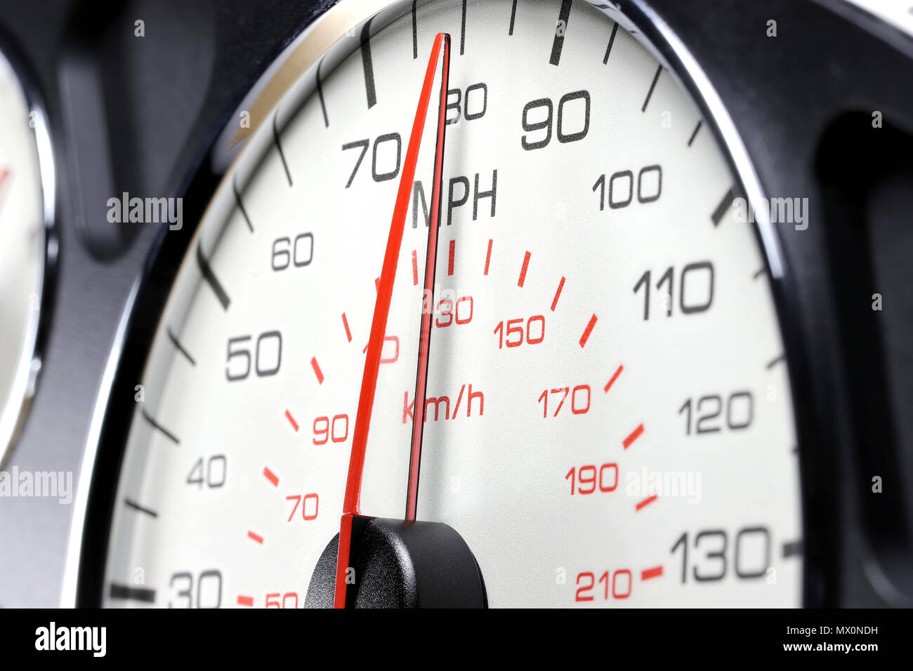 speedometer at 80 MPH Stock Photo Alamy