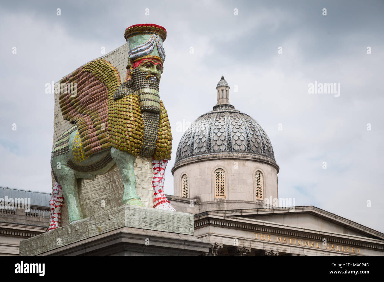 The Invisible Enemy Should Not Exist by Michael Rakowitz, Trafalgar Square Stock Photo