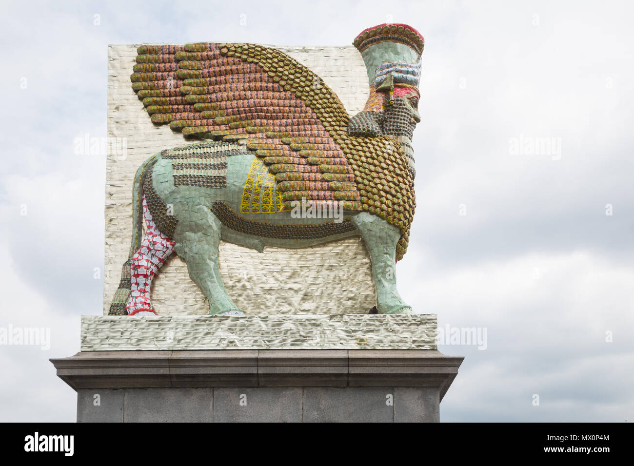 The Invisible Enemy Should Not Exist by Michael Rakowitz, Trafalgar Square Stock Photo