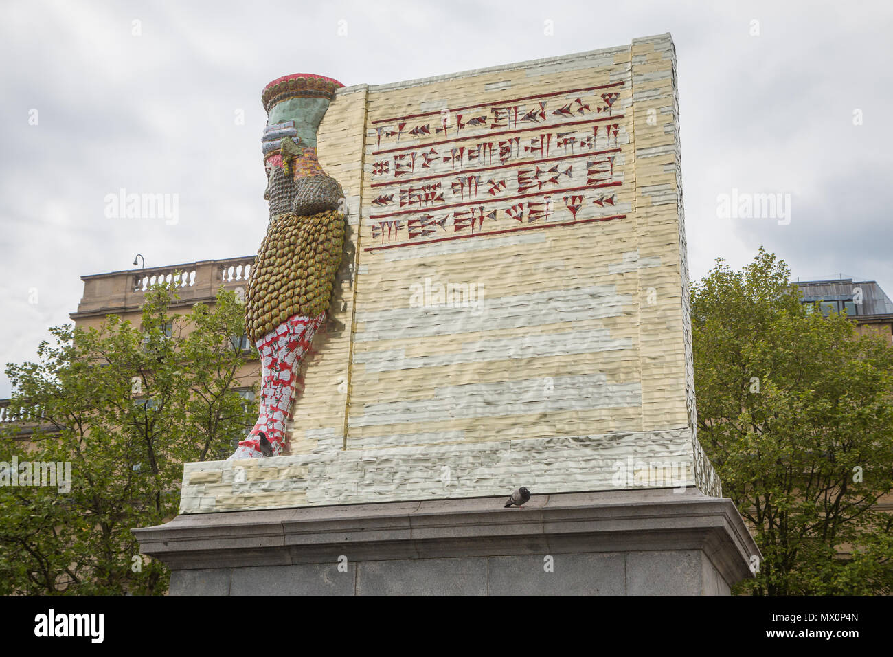 The Invisible Enemy Should Not Exist by Michael Rakowitz, Trafalgar Square Stock Photo