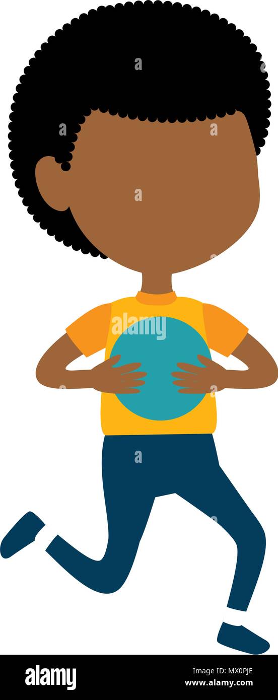 little boy black character vector illustration design Stock Vector