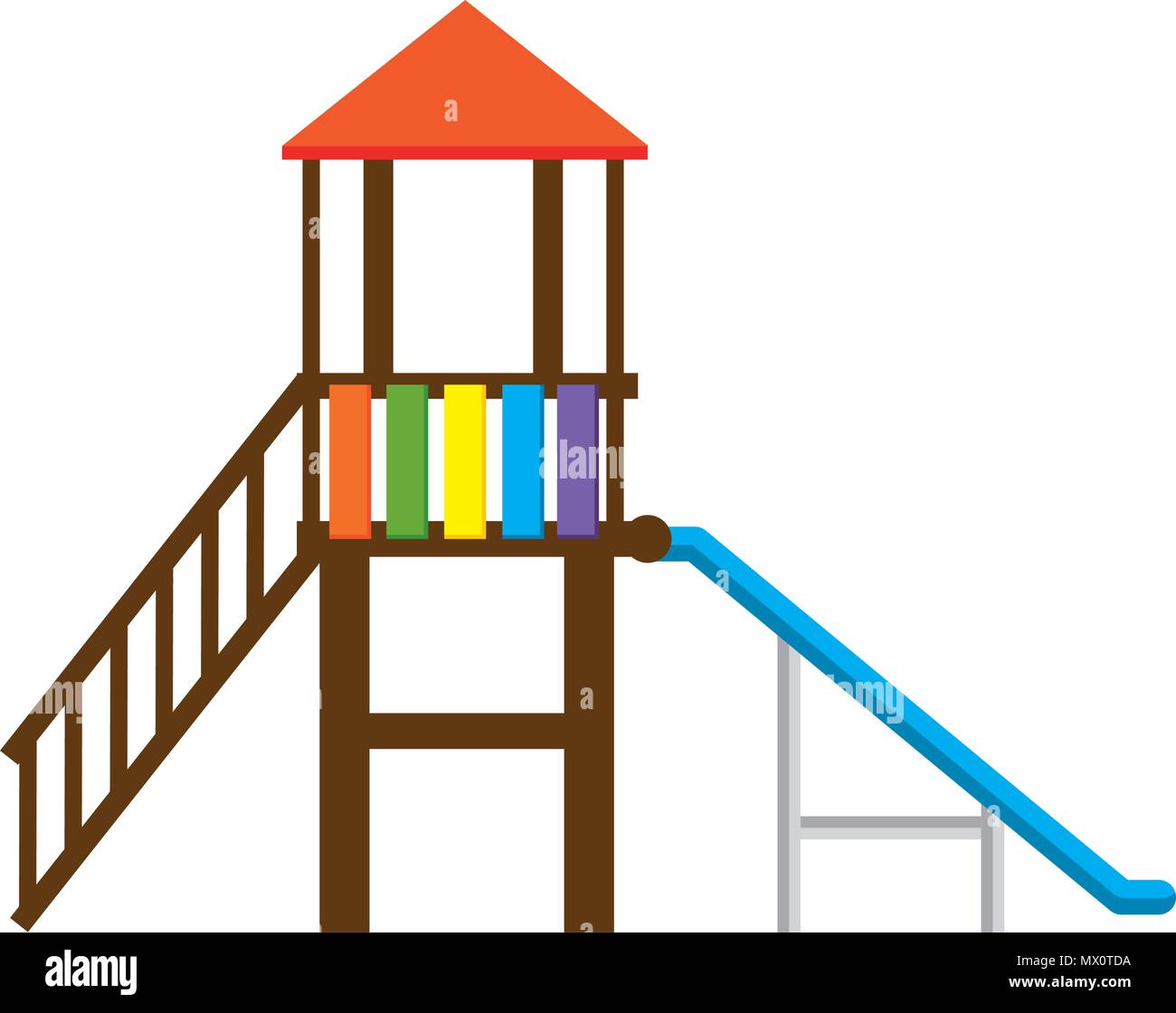 game with tower and slide vector illustration design Stock Vector Image ...
