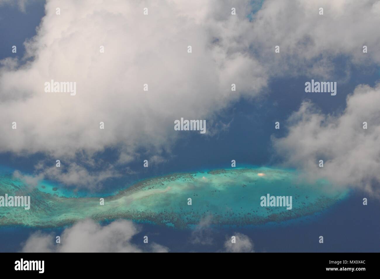 Islands of Maldives from the sky, Republic of Maldives Stock Photo