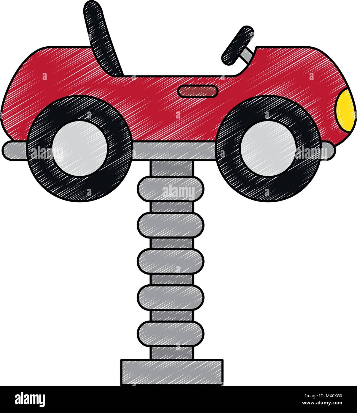 Spring Toy Cart little cart toy with spring vector illustration design Stock Vector ...