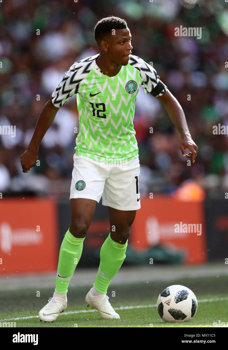 Nigeria's Shehu Abdullahi during the International Friendly match at WembleyÂ Stadium, London Stock Photo