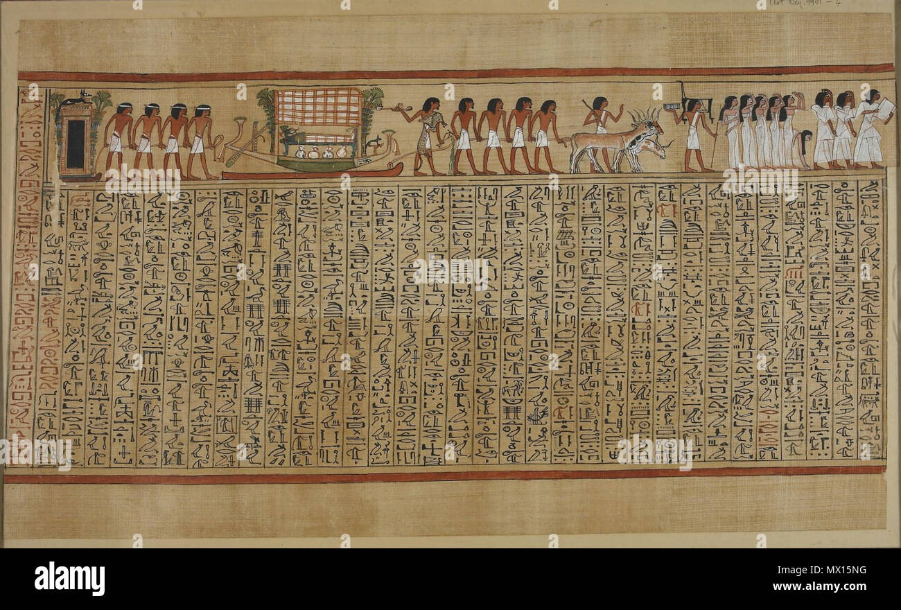 . English: The Book of the Dead of Hunefer, sheet 4 . 19th Dynasty. Unknown 91 Book of the Dead of Hunefer sheet 4 Stock Photo