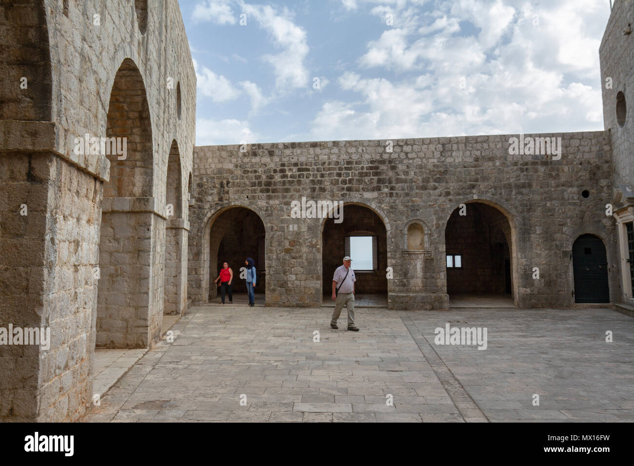 Lower level area inside Fort Lovrijenac, Dubrovnik, Croatia Stock Photo ...