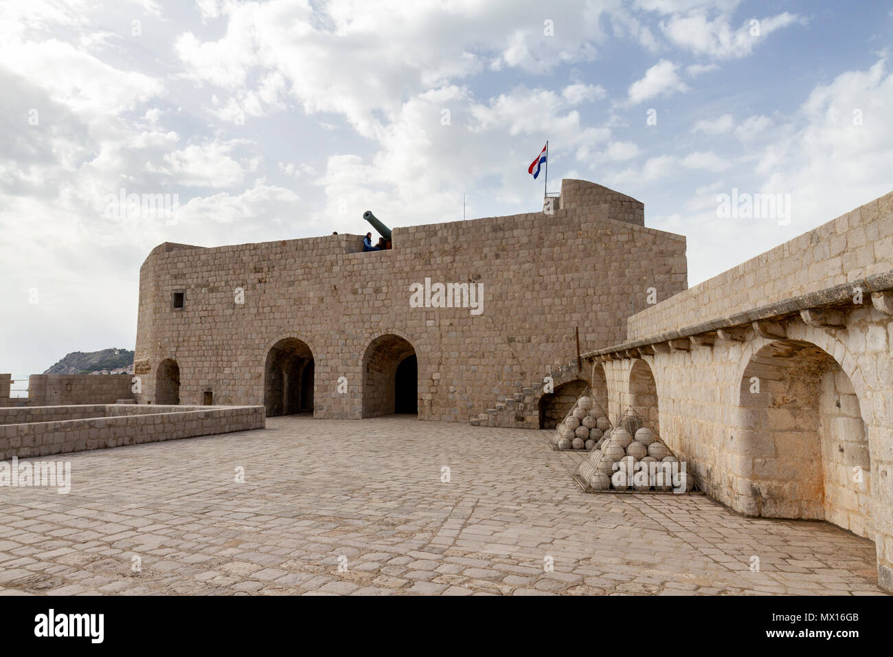 Upper level inside Fort Lovrijenac, Dubrovnik, Croatia Stock Photo - Alamy