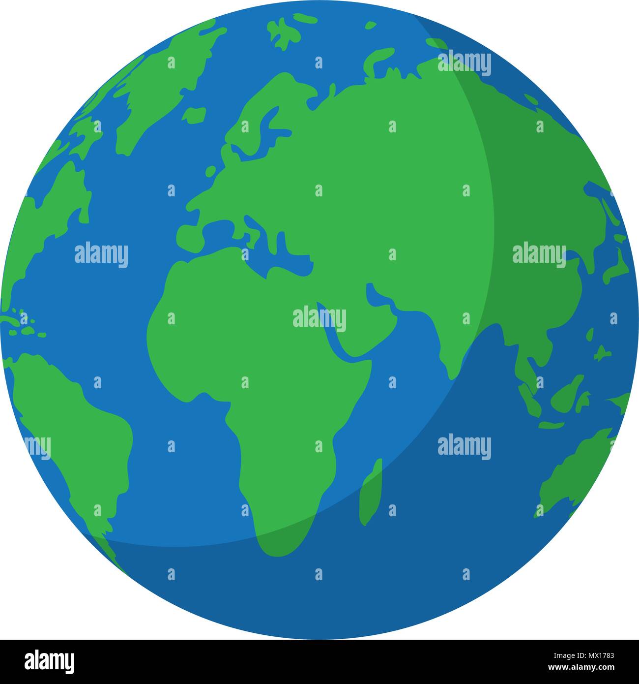 circle global map asia and europe geography Stock Vector