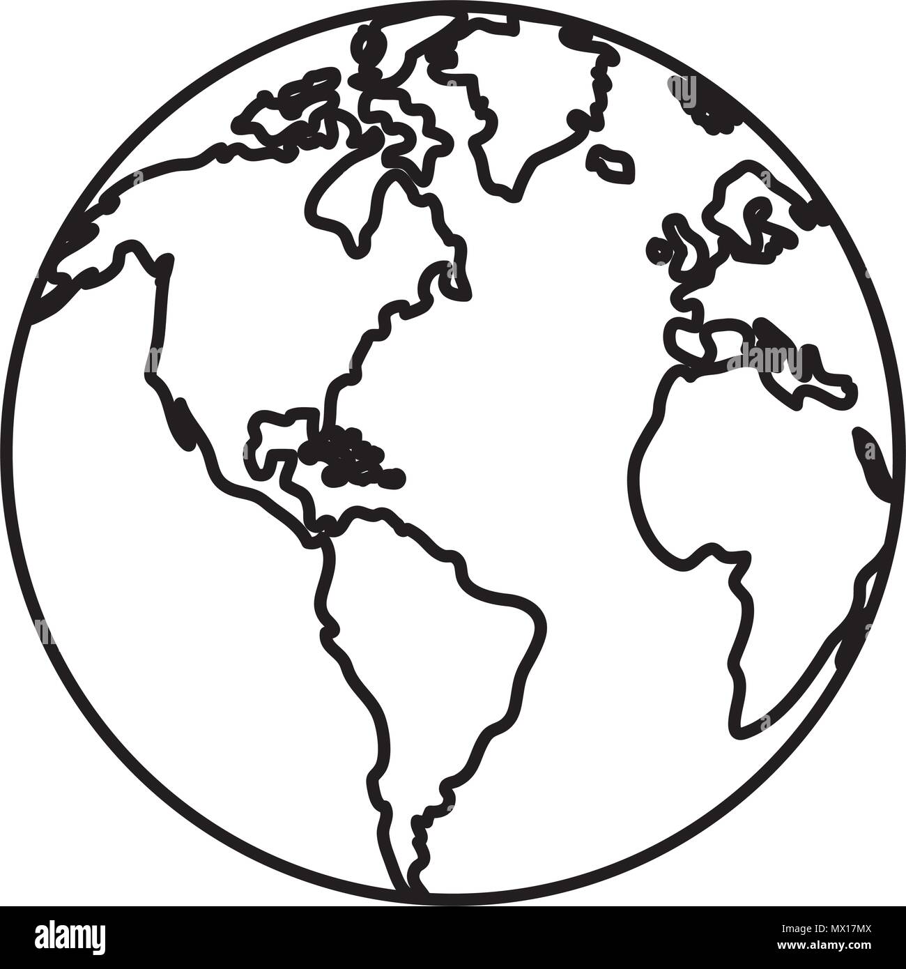 Line Circle Global America Map Geography Stock Vector Image Art Alamy
