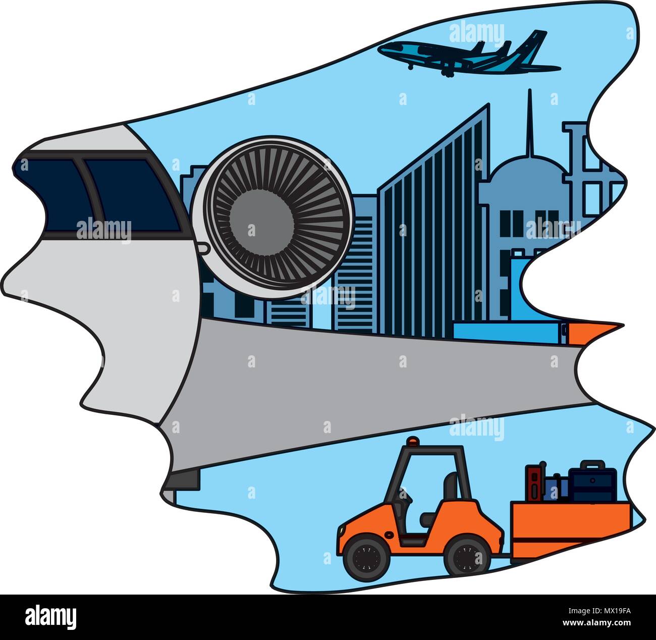 Airline cargo container Stock Vector Images - Alamy