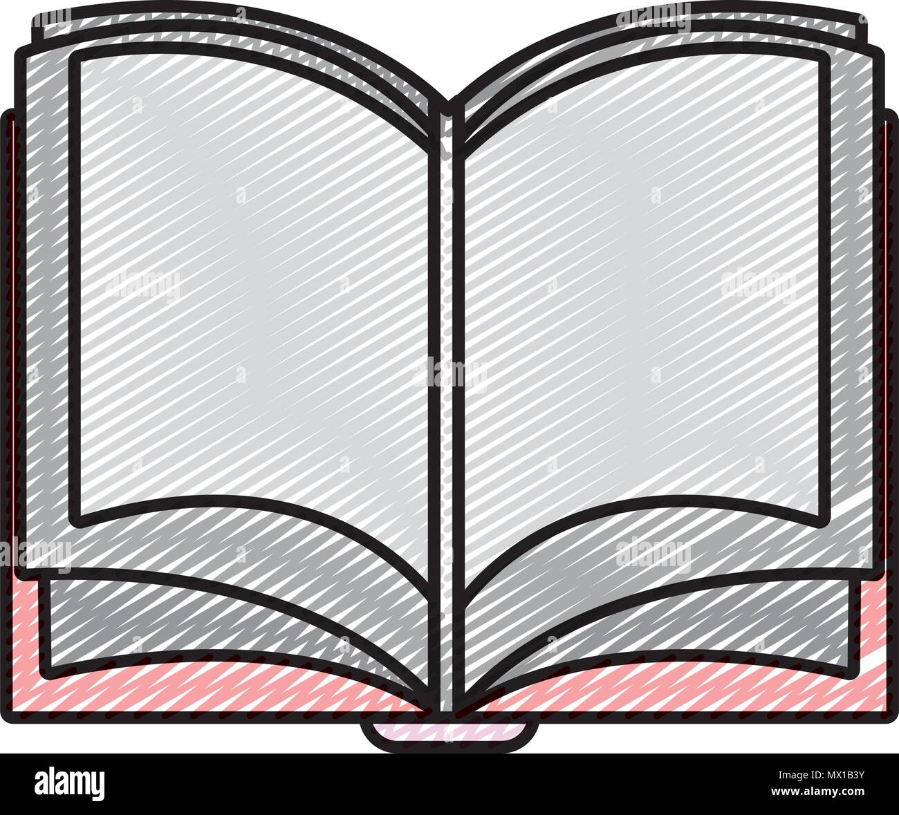 doodle open book papars information object Stock Vector