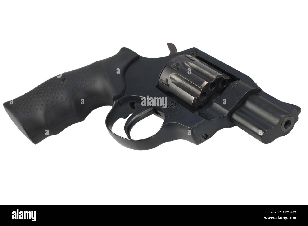 Revolver gun isolated on white background Stock Photo - Alamy