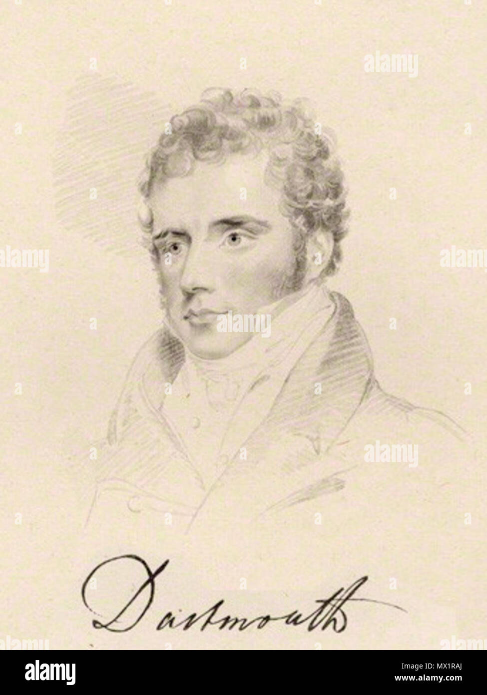 . English: William Legge, 4th Earl of Dartmouth (1784-1853) . 1831. Thomas Worlidge 17 4thEarlOfDartmouth Stock Photo