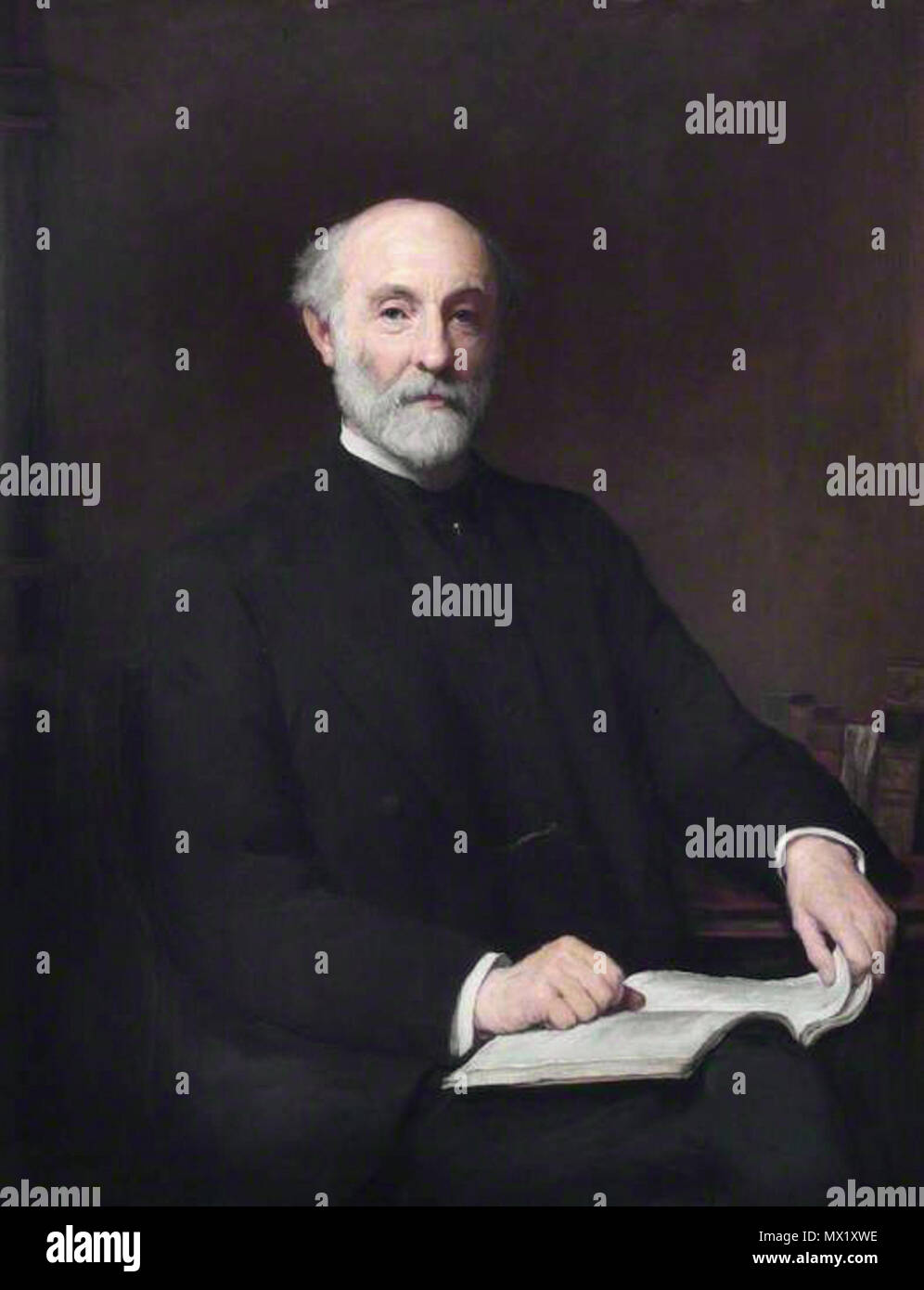 . English: (1816–1905), Governor of the Bank of England (1887–1889) oil on canvas 110 x 82 cm  . turn of the 19/20th century.   Walter William Ouless  (1848–1933)     Description English portrait painter  Date of birth/death 21 September 1848 25 December 1933  Location of birth/death Saint Helier London  Authority control  : Q7966424 VIAF: 95758598 ULAN: 500012705 RKD: 61234 138 Mark Wilks Collet, by Walter William Ouless Stock Photo