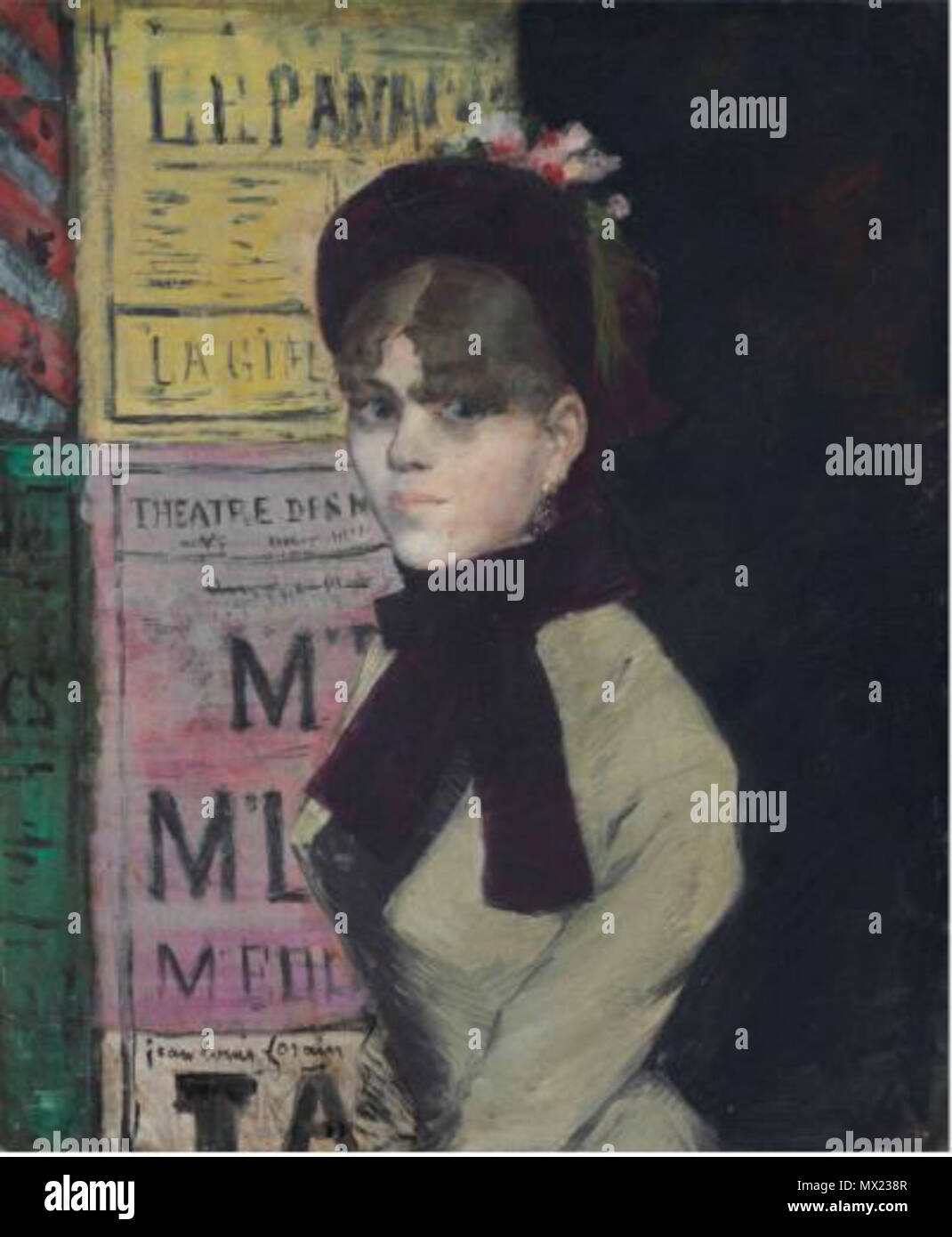 .  Français : La femme aux affiches  . Painted circa 1880-1885 354 La femme aux affiches Stock Photo
