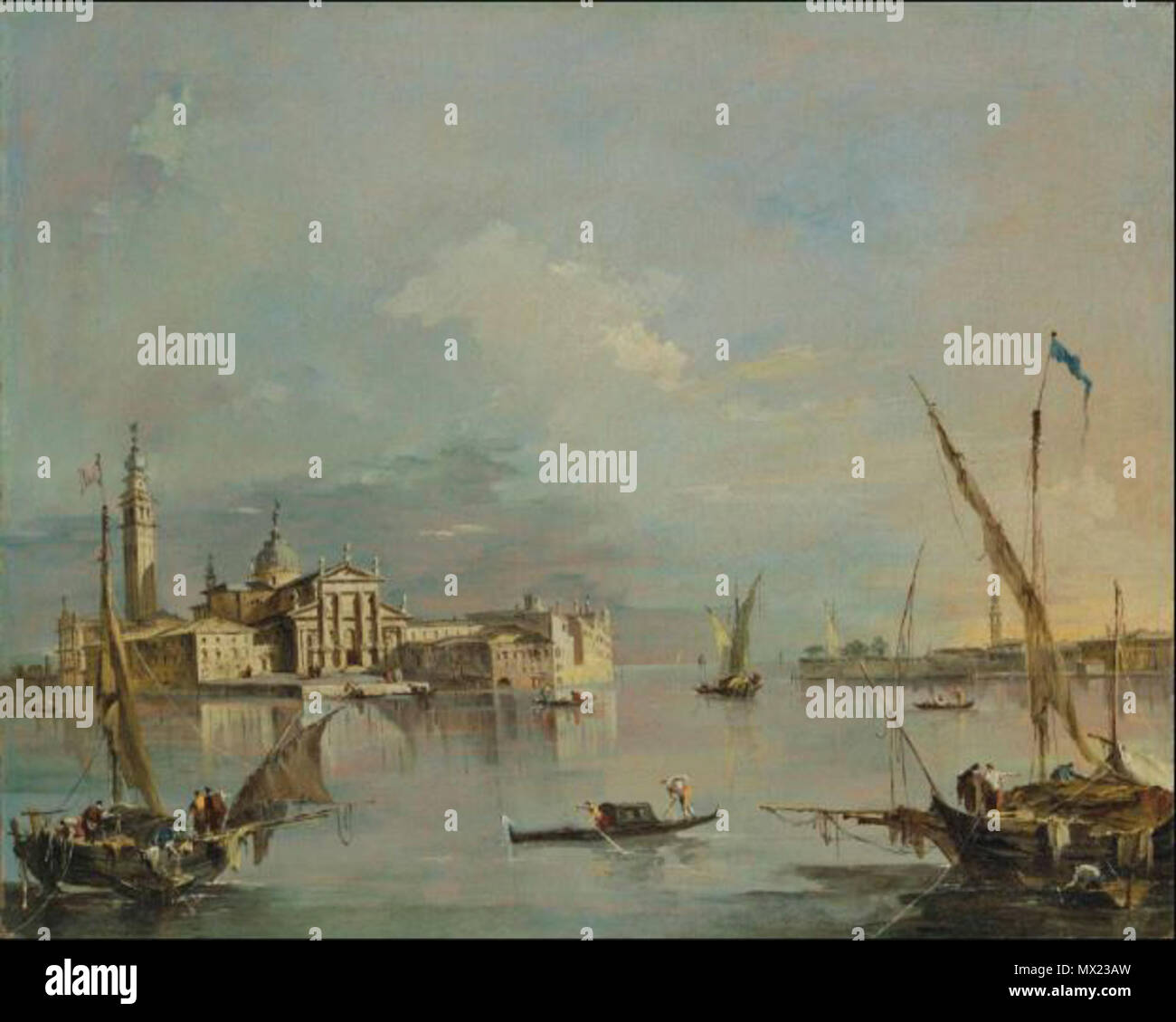 . The Island of San Giorgio Maggiore, Venice, with the Punta della Giudecca 597 The Island of San Giorgio Maggiore, Venice, with the Punta della Giudecca Stock Photo