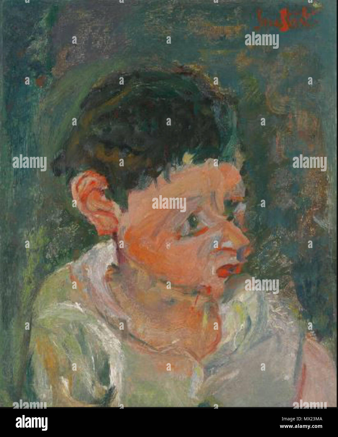 .  Français : Portrait de Charlot  . Painted circa 1935-1937 495 Portrait de Charlot Stock Photo