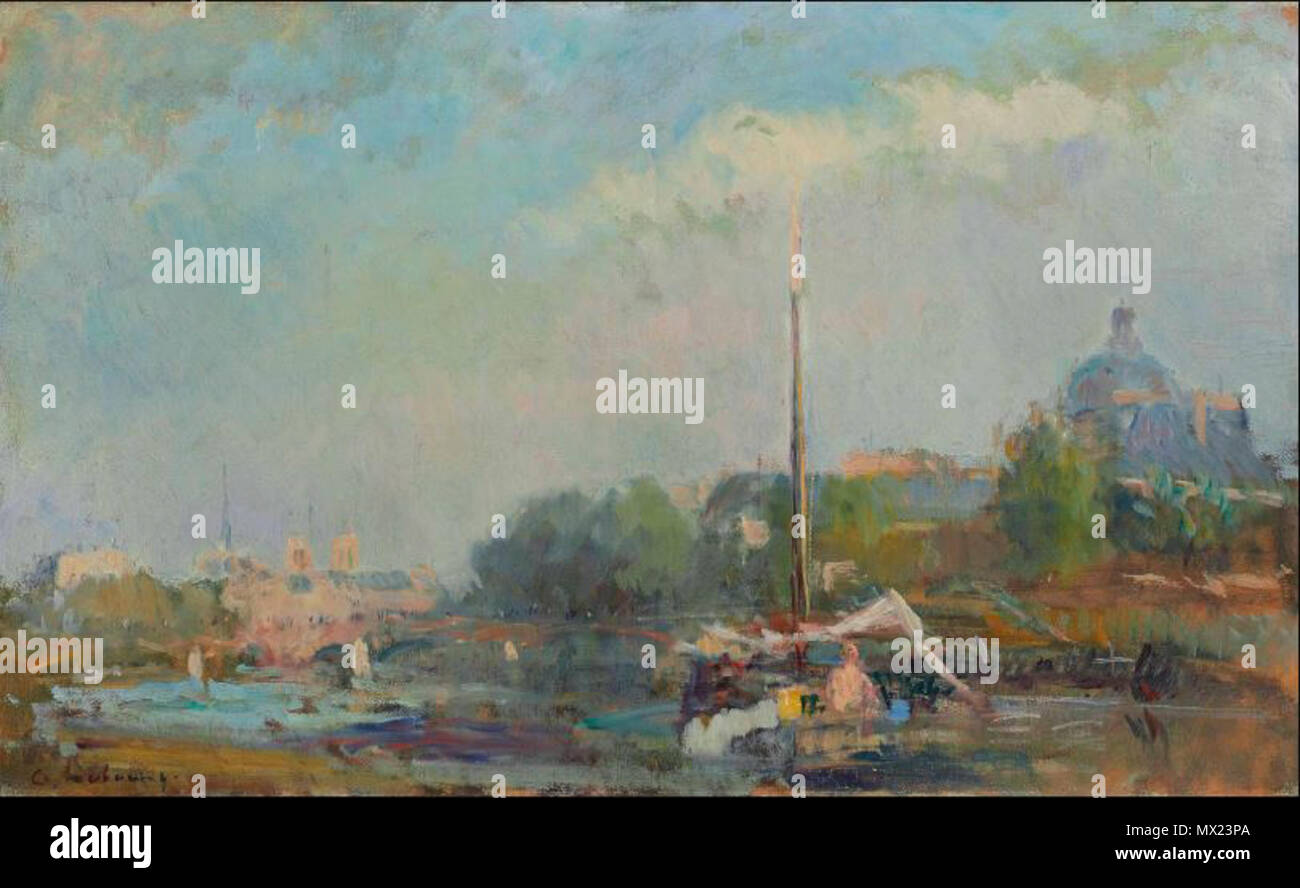 .  Français : Le Port du Louvre et la Seine devant l'Institut 364 Le Port du Louvre et la Seine devant l'Institut Stock Photo