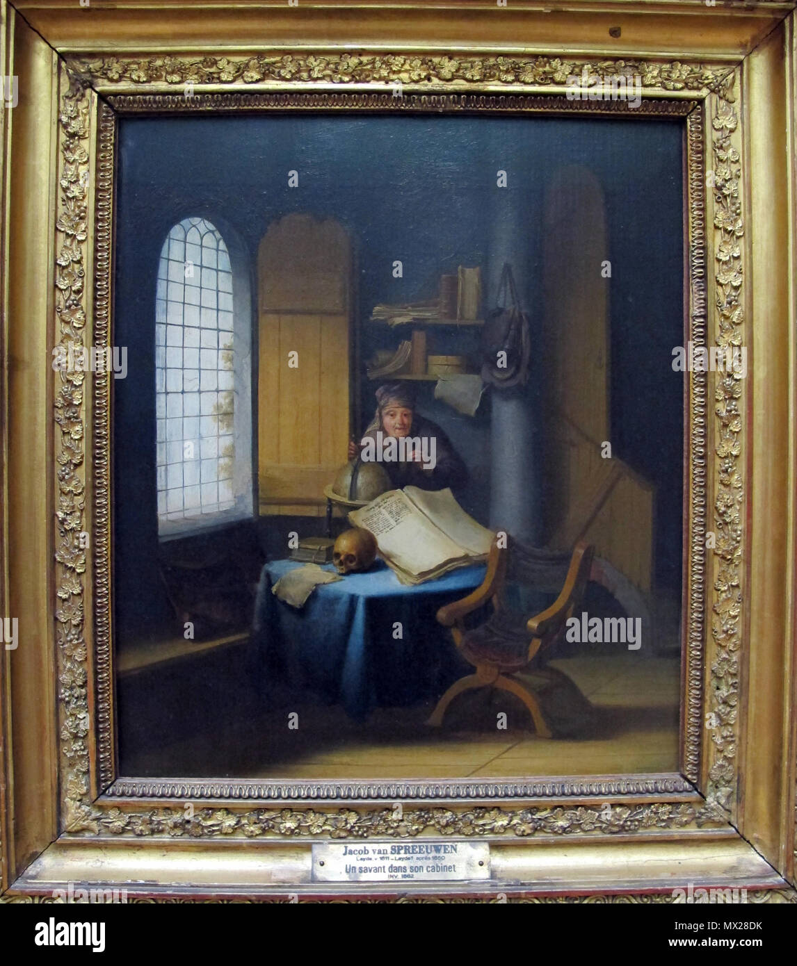 305 Jacob van spreeuwen, uno scienziato nel suo studio con lezione di vanità, 1630 ca. 01 Stock Photo