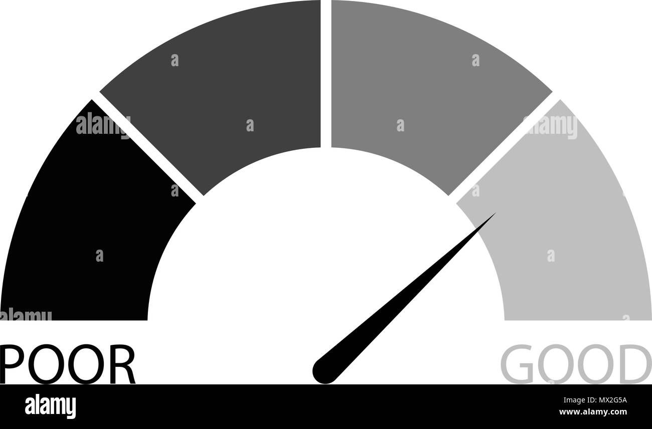 Rating credit indicator black white. Vector financial level