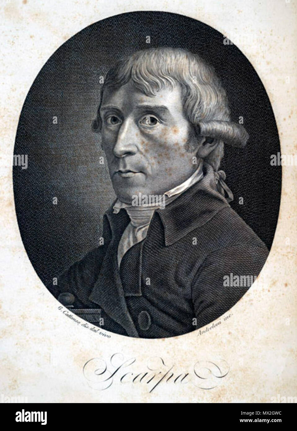 . Antonio Scarpa (1752-1832): Saggio di osservazioni e d’esperienze sulle principali malattie degli occhi, 1801. January 2008. McLeod 545 Scarpa oval portrait Stock Photo