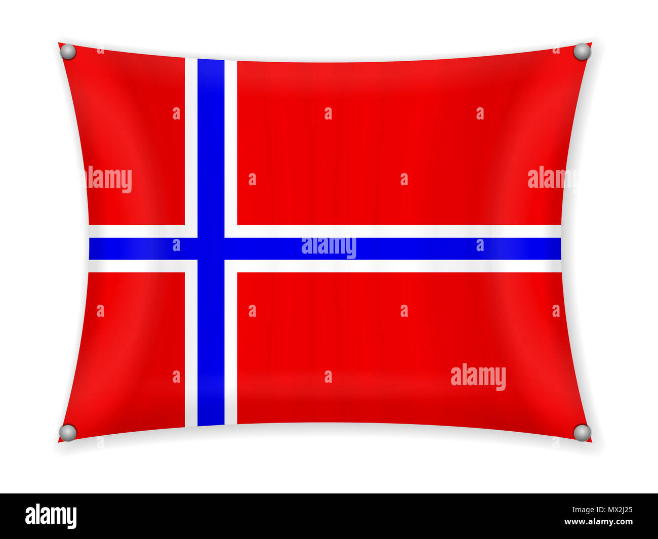 Waving Norway flag on a white background Stock Photo - Alamy