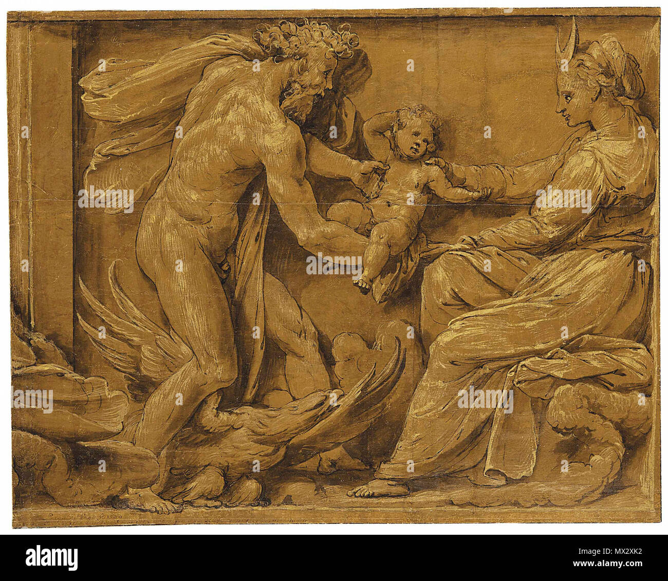 . Jupiter handing a newborn boy to Diana 484 Pietro buonaccorsi called