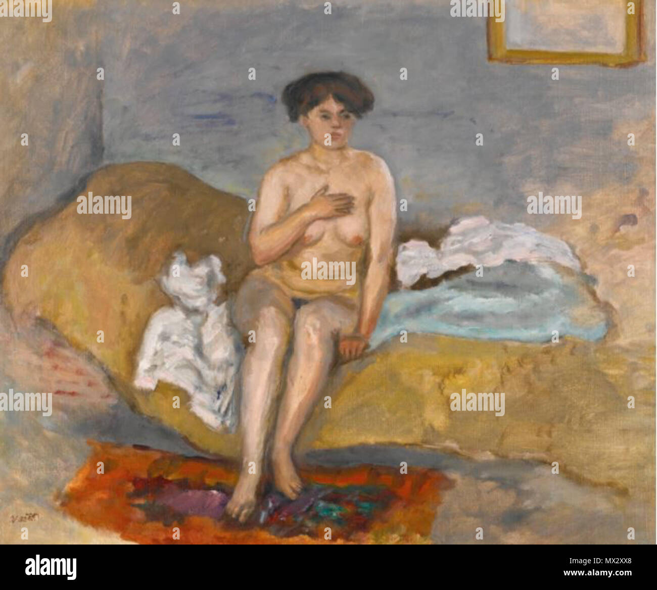 .  Français : FEMME NUE ASSISE SUR UN DIVAN  . 1905 205 FEMME NUE ASSISE SUR UN DIVAN Stock Photo