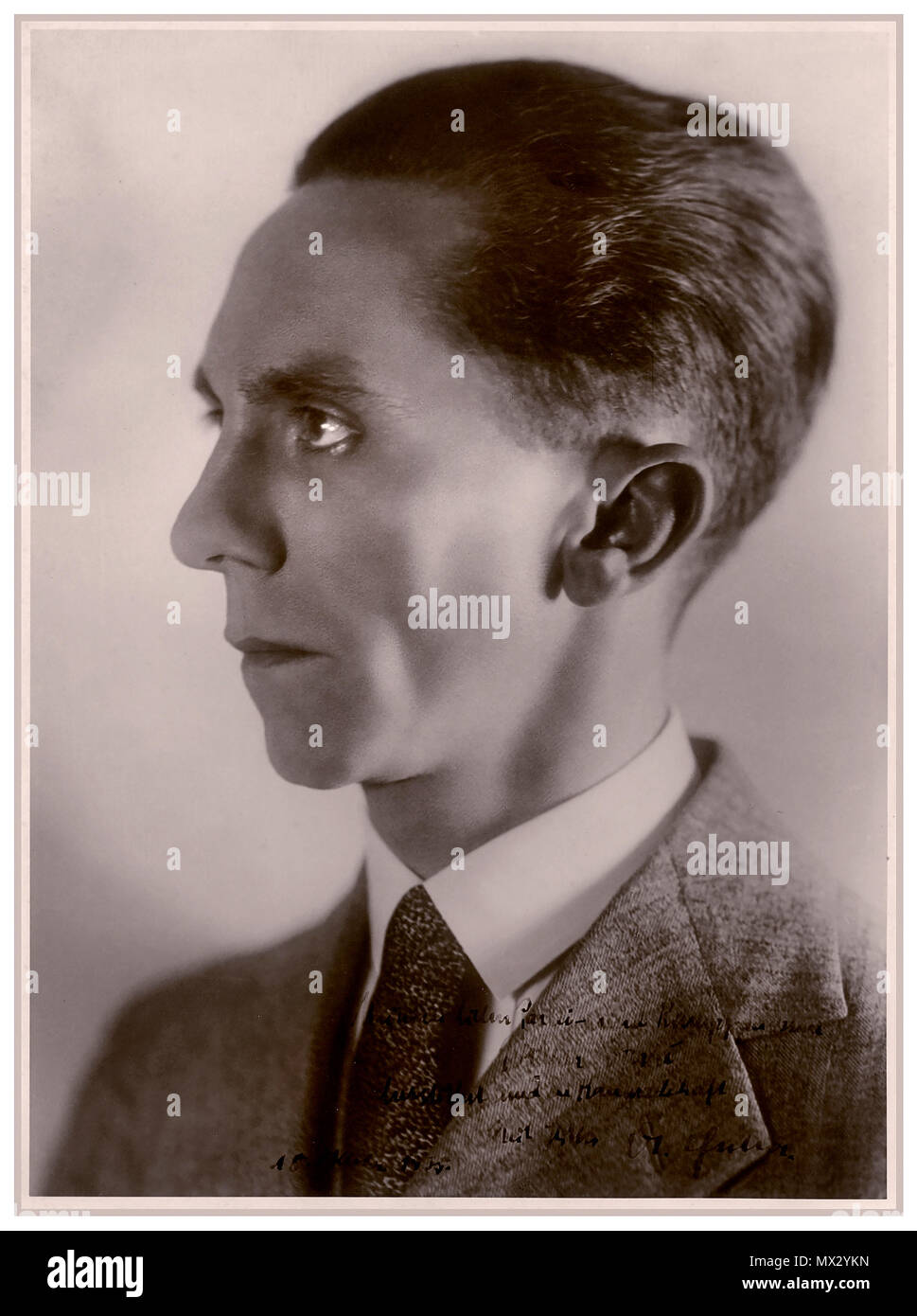 Vintage portrait JOSEPH GOEBBELS NAZI (1897-1945) German Politician, Reich Minister of Propaganda in Nazi Germany 1933-45. 1935, Stock Photo